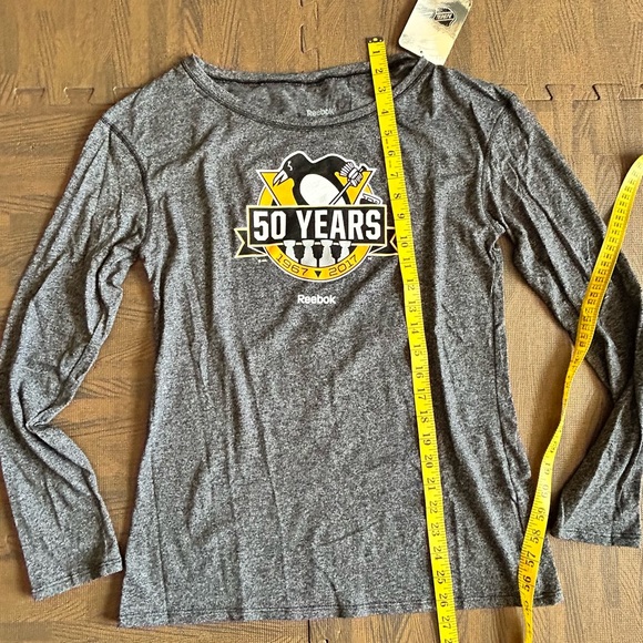 NWT | NHL Reebok | Pittsburgh Penguins Long Sleeve | Heather Gray |  Small - Picture 10 of 12